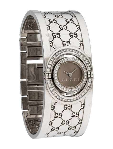 gucci uhr silber|vintage gucci diamond watches.